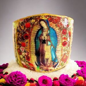 Guadalupe Blessing Us Metal Cuff Bracelet/Guadalupe Gift For Her